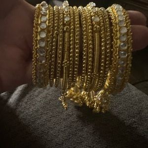 12 piece 22k gold plated custom bracelets.